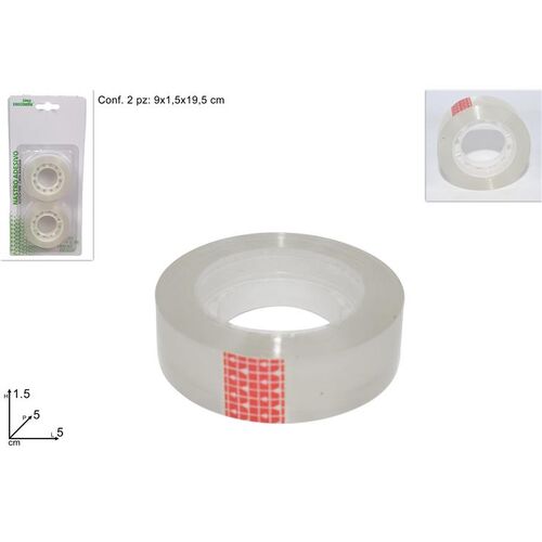 Σελοτέιπ διάφανο σετ 2τμχ 9x1.5x19.5cm