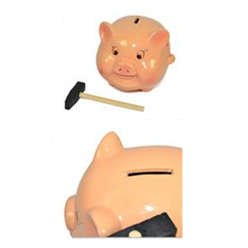 Κουμπαράς γουρουνάκι με σφυρί 16cm