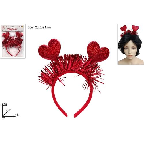 Στέκα με καρδούλες και πούπουλα σε κόκκινο χρώμα