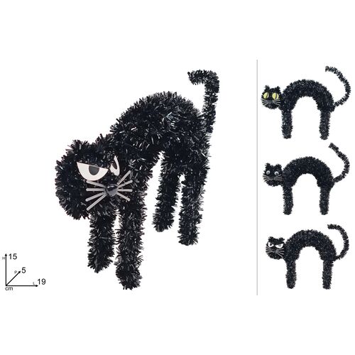 Διακοσμητική μαύρη γάτα Halloween σε 3 σχέδια