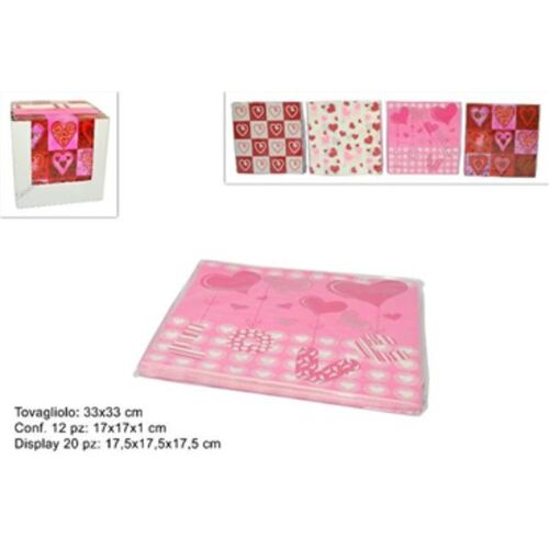 Χαρτοπετσέτα με καρδούλες 12 τμχ 33x33cm