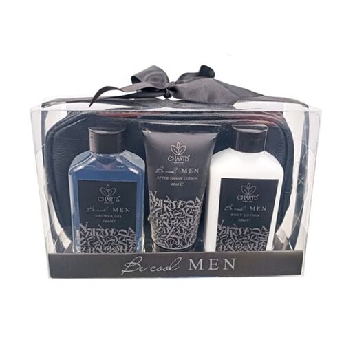 Σετ μπάνιου ανδρικής περιποίησης σε νεσεσέρ 4τμχ