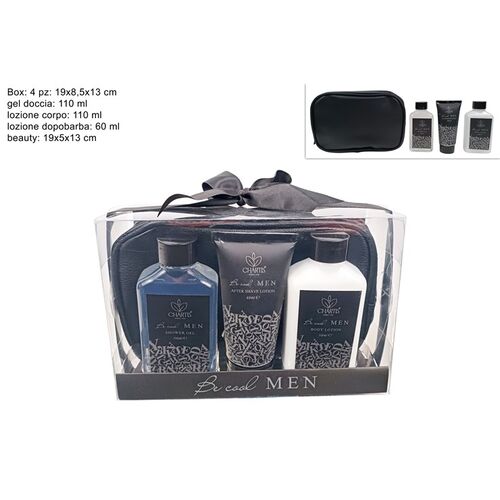 Σετ μπάνιου ανδρικής περιποίησης σε νεσεσέρ 4τμχ
