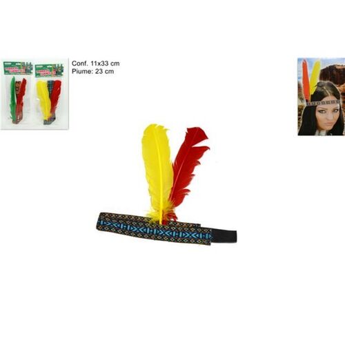 Αποκριάτικη κορδέλα ινδιάνας με 2 φτερά