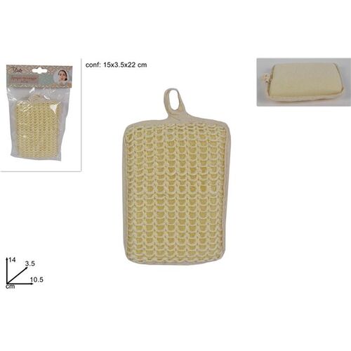 Σφουγγάρι απολέπισης από ύφασμα σε εκρού χρώμα 14x3.5x10.5cm