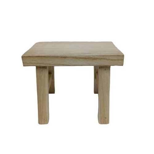 Ξύλινο σκαμπό τετράγωνο σε μπεζ χρώμα 28x25x35cm