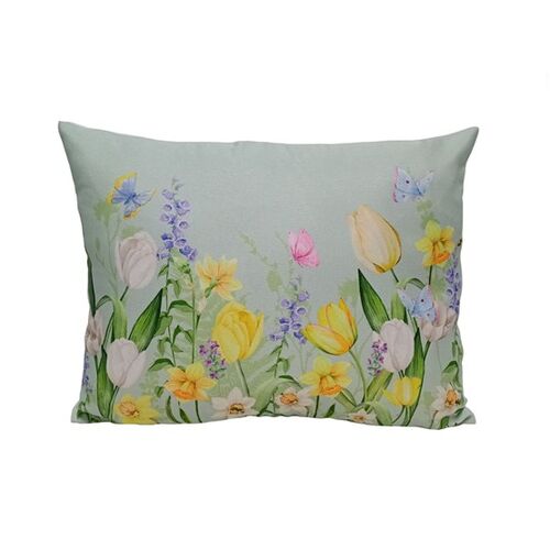 Μαξιλάρι ορθογώνιο με φλοράλ σχέδιο 35x12x45cm