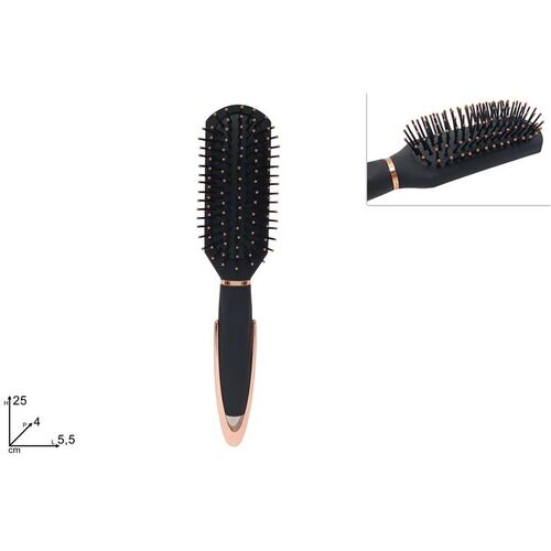 Βούρτσα μαλλιών στενή σε μαύρο χρώμα 25x4x5.5cm