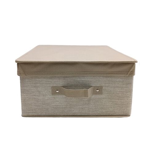 Κουτί αποθήκευσης υφασμάτινο σε μπεζ χρώμα 19x48x36cm