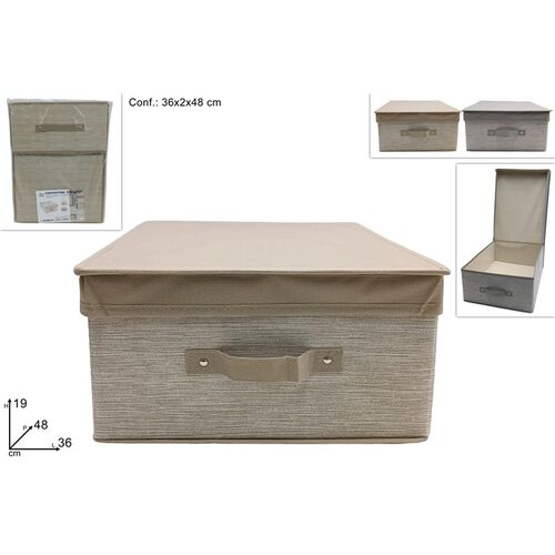 Κουτί αποθήκευσης υφασμάτινο σε μπεζ χρώμα 19x48x36cm