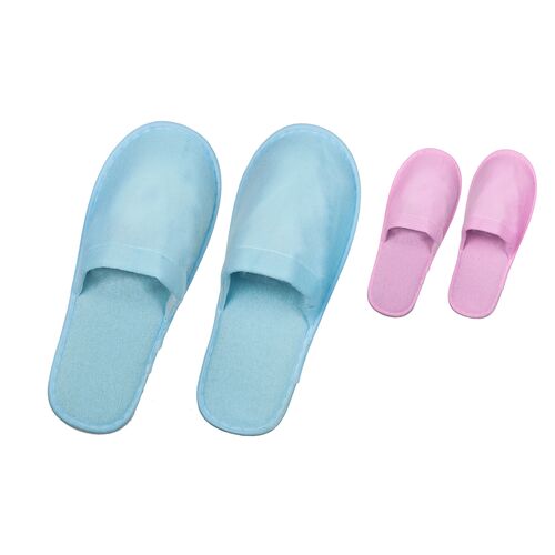 Παντόφλες ξενοδοχείου υφασμάτινες OneSize σε ροζ χρώμα 26x10cm