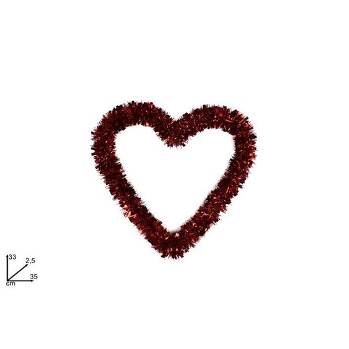 Διακοσμητική καρδιά σε κόκκινο χρώμα 33x2,5x35cm