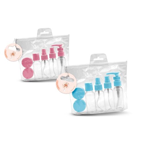 Σετ μπουκαλάκια και βαζάκια ταξιδίου 6τμχ σε 2 χρώματα