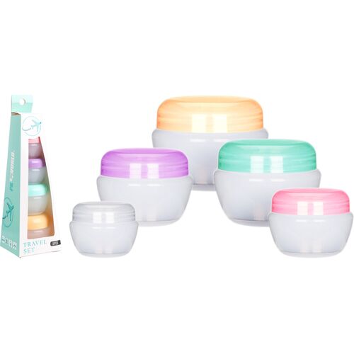 Βαζάκια ταξιδίου πλαστικά σετ 5τμχ σε διάφορα μεγέθη