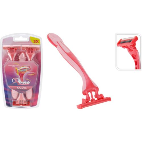 Σετ ξυραφάκια γυναικεία σε ροζ χρώμα 3τμχ