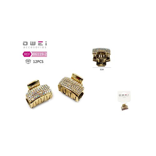 Κλαμεράκι χρυσό με στρασάκια 3cm