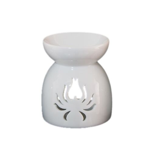 Κεραμική Συσκευή για Αιθέρια Έλαια σε λευκό χρώμα με αστεράκια 10x8cm