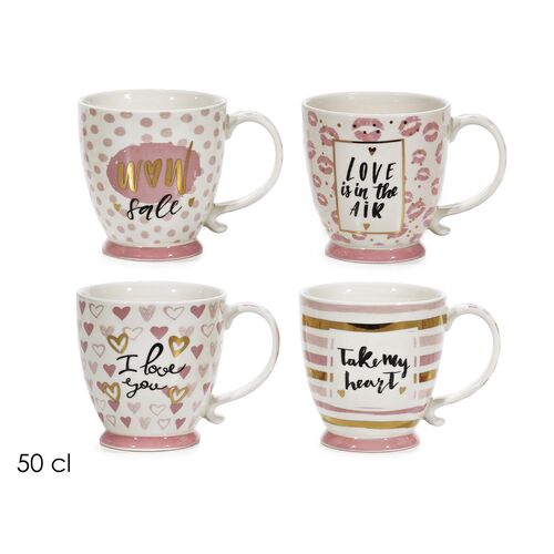 Κούπα κεραμική με μήνυμα σε παστέλ ροζ αποχρώσεις 500ml