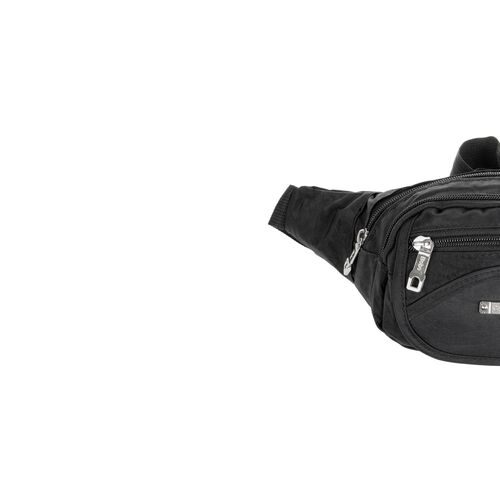 Beautifly Τσαντάκι μέσης Unisex αδιάβροχο μαύρο και 4 θήκες με φερμουάρ