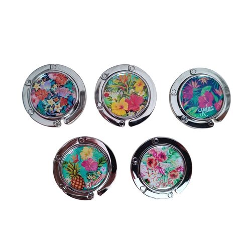 Beautifly Μεταλλικός αναδιπλούμενος γάντζος τσάντας φλοράλ