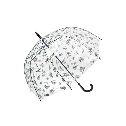 Ομπρέλα 8 ακτίνων Αυτόματη με μπαστούνι διάφανη με παραστάσεις
