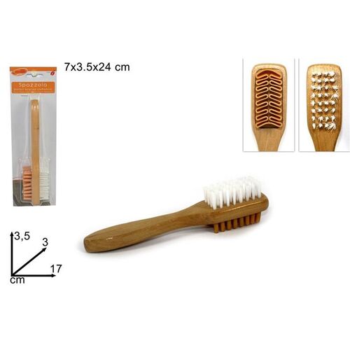 Βούρτσα καθαρισμού παπουτσιών διπλής όψης 17x3x3.5cm