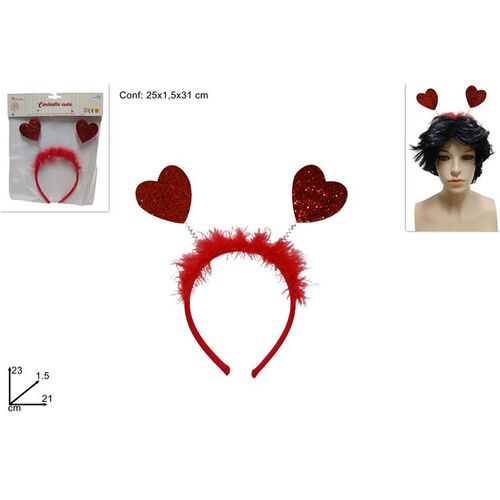 Στέκα με καρδούλες και πούπουλα σε κόκκινο χρώμα