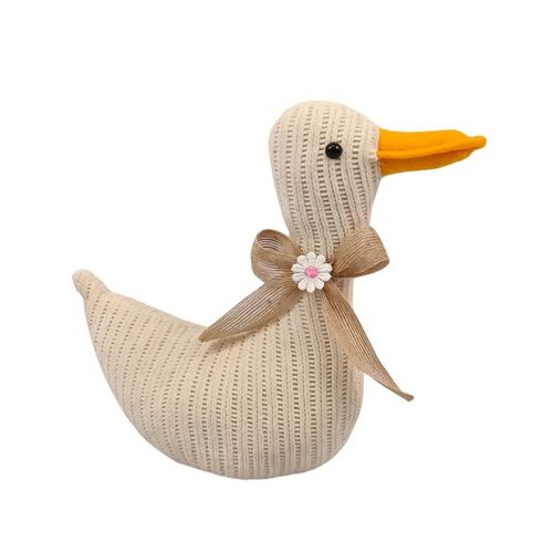 Πασχαλινή διακοσμητική πάπια από γιούτα με φιόγκο 25cm