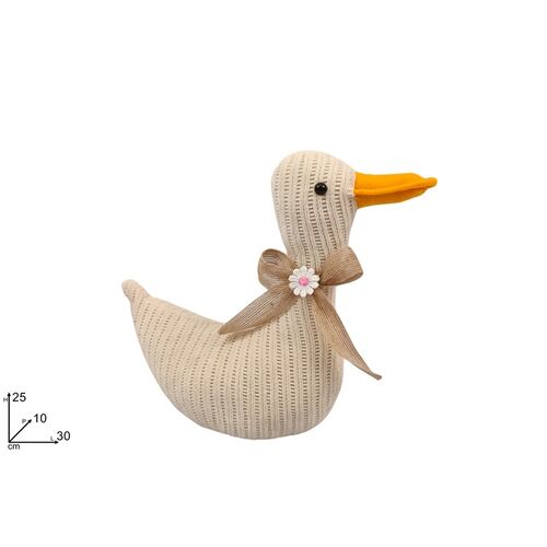 Πασχαλινή διακοσμητική πάπια από γιούτα με φιόγκο 25cm