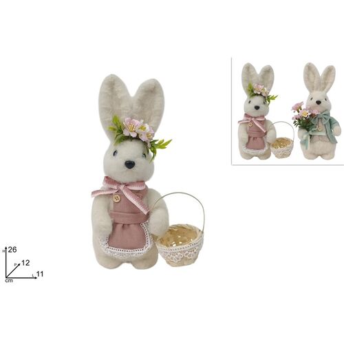 Λούτρινο κουνέλι Πασχαλινό 26cm σε 2 σχέδια