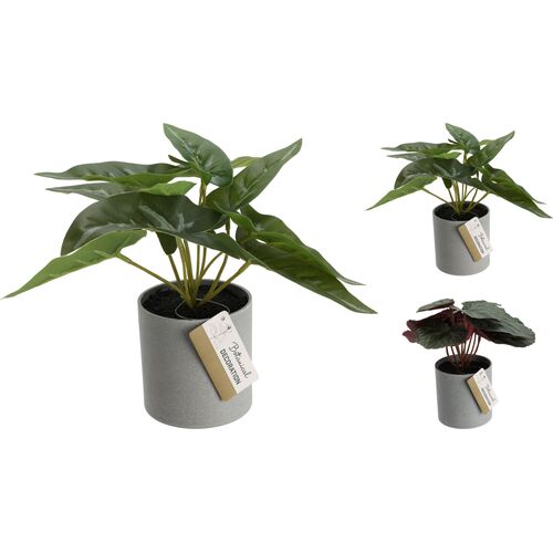 Πλαστικό φυτό σε γλάστρα μελανίνης 18cm