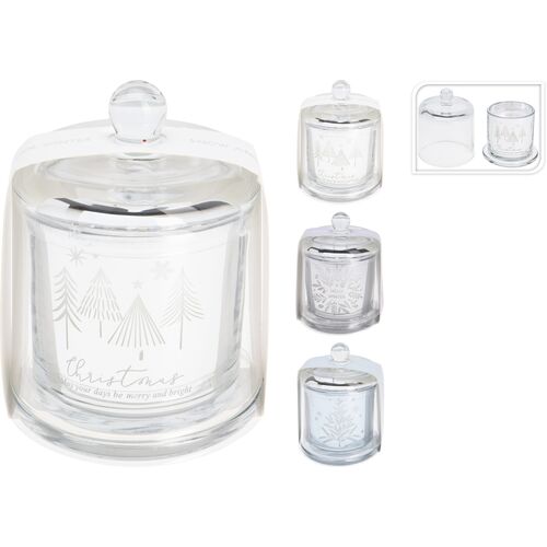 Αρωματικό κερί σε γυάλινο δοχείο με καπάκι με άρωμα Christmas 9x11cm