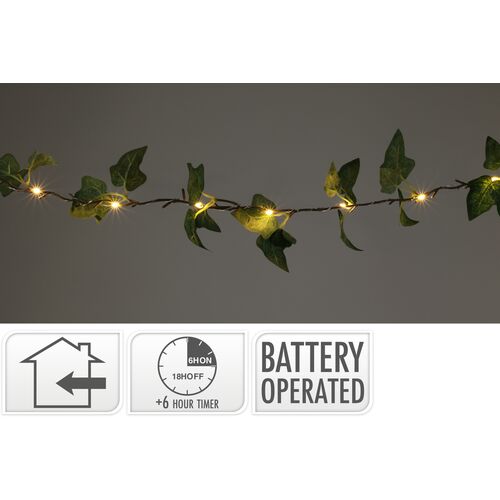 Διακοσμητική γιρλάντα με 30 led φωτάκια με θερμό λευκό φως 290cm