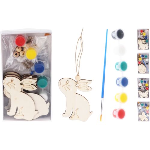 Πασχαλινό σετ ζωγραφικής με νερομπογιές και 8 ξύλινες φιγούρες