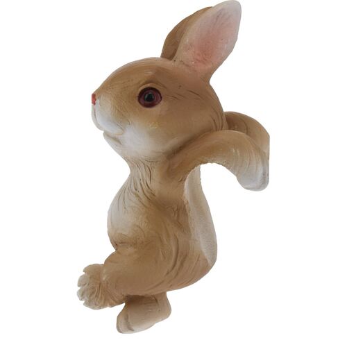 Πασχαλινό διακοσμητικό για το ποτηστήρι με λαγό σε καφέ χρώμα 8.5x5.8x4.5cm