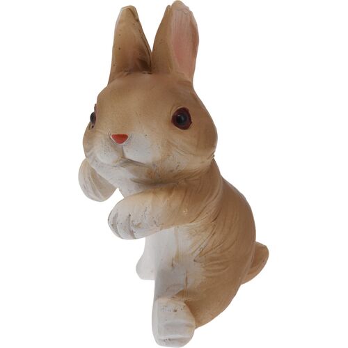 Πασχαλινό διακοσμητικό για το ποτηστήρι με λαγό σε καφέ χρώμα 8.5x5.8x4.5cm