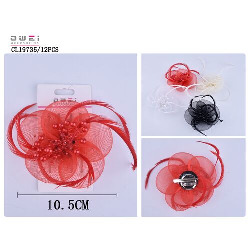 Μπουτονιέρα και κλιπ μαλλιών σε κόκκινο χρώμα