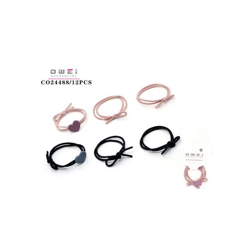 Λαστιχάκια μαλλιών σαν σχοινάκι δεμένο σετ 3τμχ σε ροζ χρώμα