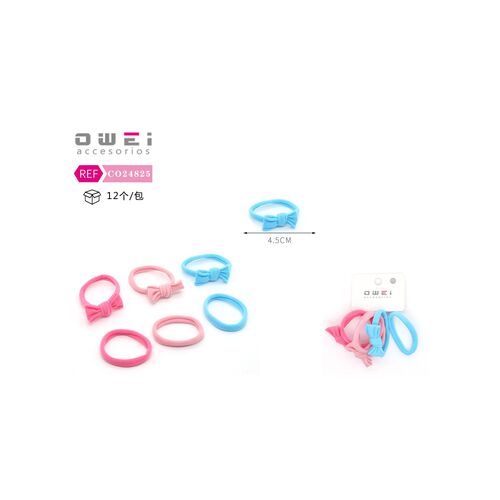 Λαστιχάκια μαλλιών σετ 6τμχ 3 χρώματα 4.5cm