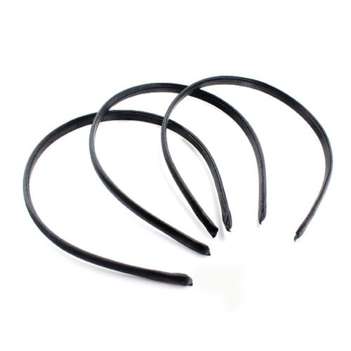 Στέκα μαλλιών μαύρη λεπτή σετ 3τμχ 12x1cm
