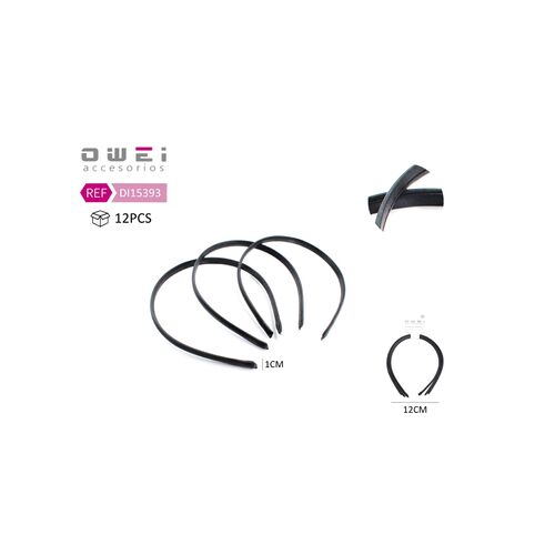 Στέκα μαλλιών μαύρη λεπτή σετ 3τμχ 12x1cm