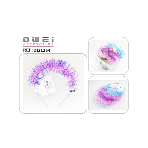 Στέκα μαλλιών με κρόσσια πολύχρωμα 5cm