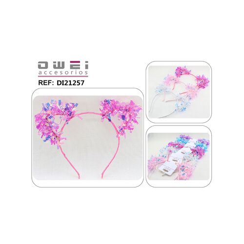 Στέκα μαλλιών με αυτάκια γάτας με πολύχρωμα κρόσια σε 5 χρώματα