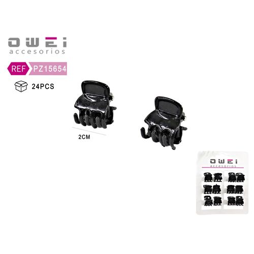 Κλαμεράκια μαλλιών μαύρα σετ 4τμχ 2cm