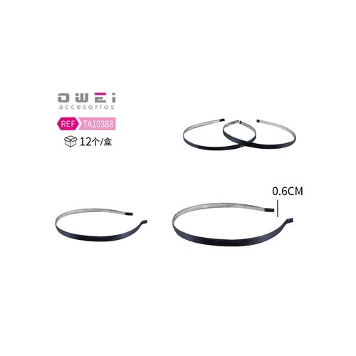 Στέκα μαλλιών μαύρη λεπτή σατέν 0.6cm πάχος