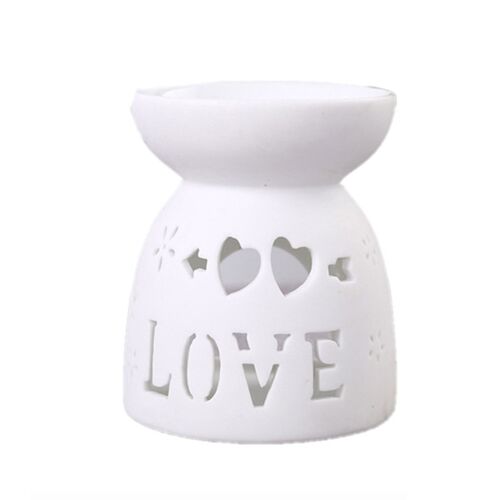 Κεραμική Συσκευή για Αιθέρια Έλαια σε λευκό χρώμα με αστεράκια 10x8cm