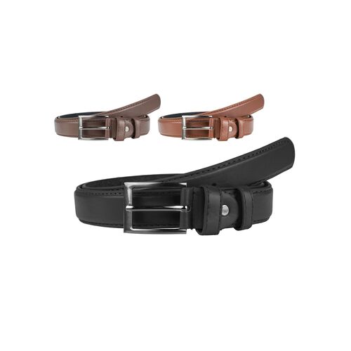 Ζώνη ανδρική από δερματίνη με ασημί τόκα (OneSize)