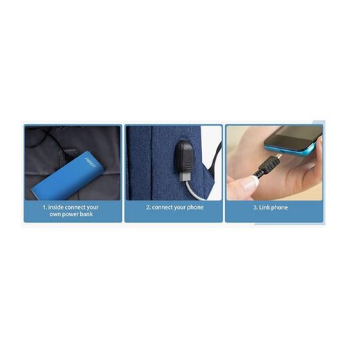 Τσάντα σακίδιο για laptop & tablet & USB με 3 θήκες σε μπορντώ χρώμα 26x13x39cm