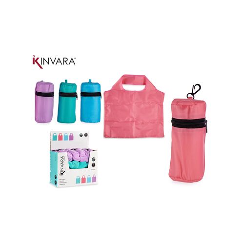 Kinvara Τσάντα για ψώνια με γάντζο σε ροζ χρώμα 46x55cm