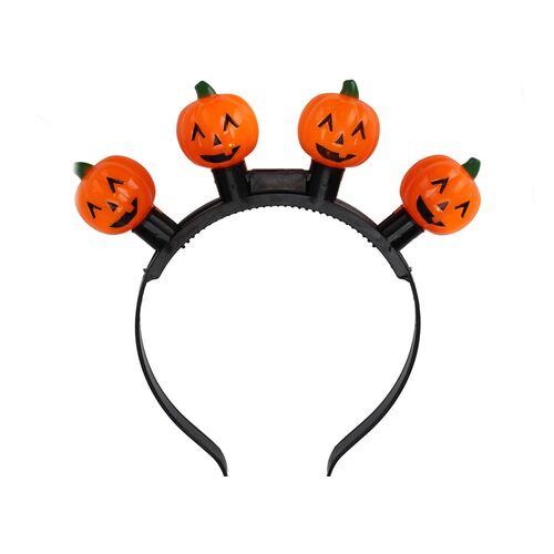 Αποκριάτικη στέκα μαλλιών Halloween με φως LED με κολοκυθες σε πορτοκαλί χρώμα
